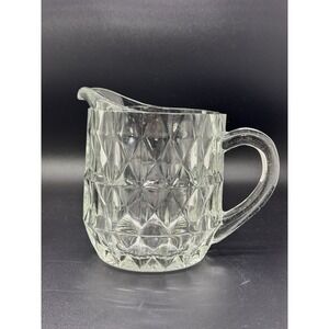 Vintage Jeanette Glass 5" Clear Windsor Diamond Depression Glass‎ Pitcher